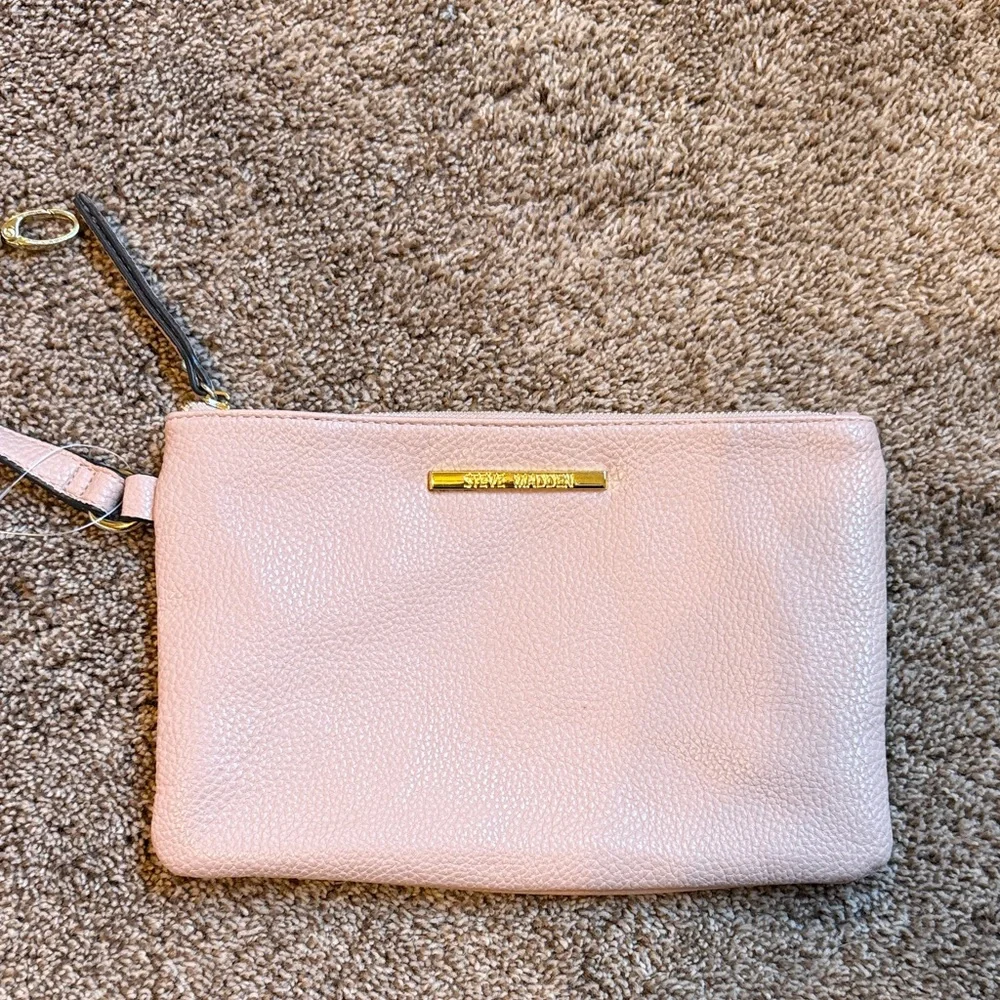 Steve Madden Vegan Leather Pink Cosmetic Bag 9”x6”